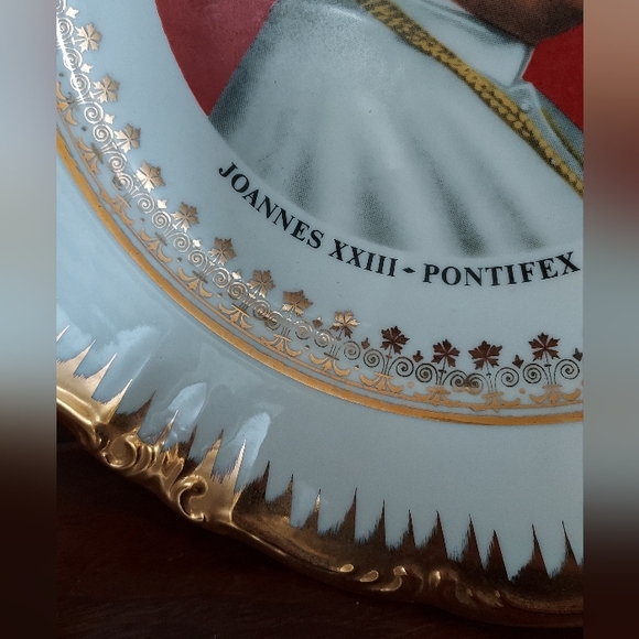 Joannes XXIII Pope John Bavaria Germany Collector Plate Heirloom Gold Trim 10" - Picture 6 of 9